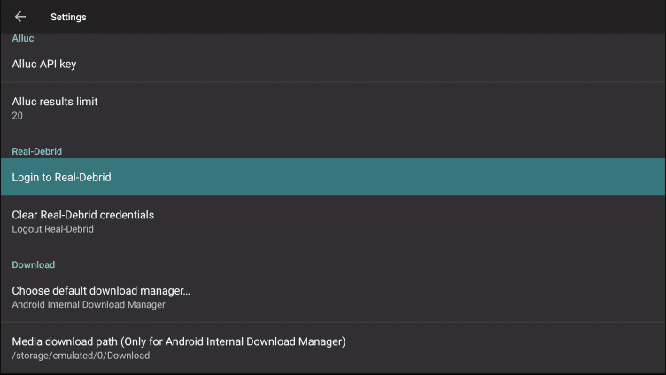 Integration of Real Debrid on Cyberflix