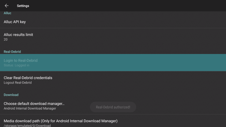 Integration of Real Debrid on Cyberflix TV