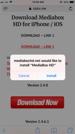 Install Media Box on iPhone