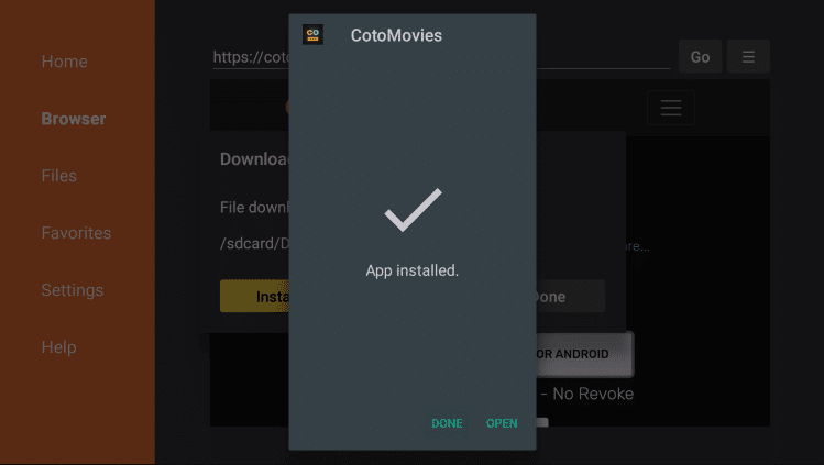 Install CotoMovies in Firestick