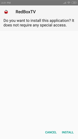 Install Redbox TV on Android Smarphones