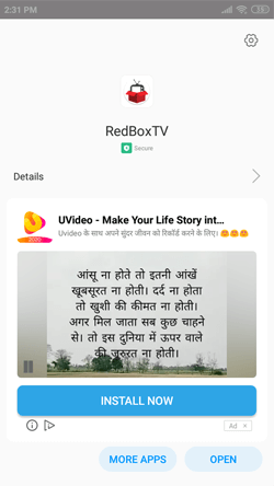Install Redbox TV on Android Smarphones